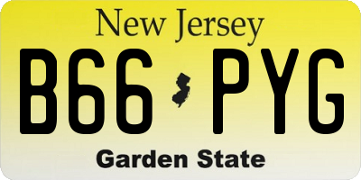 NJ license plate B66PYG