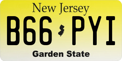 NJ license plate B66PYI