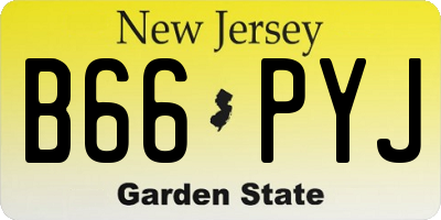 NJ license plate B66PYJ