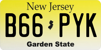 NJ license plate B66PYK