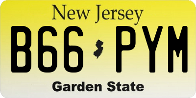 NJ license plate B66PYM
