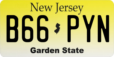 NJ license plate B66PYN