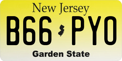 NJ license plate B66PYO
