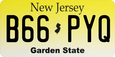 NJ license plate B66PYQ