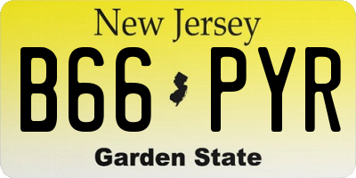 NJ license plate B66PYR