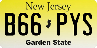 NJ license plate B66PYS