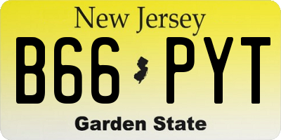 NJ license plate B66PYT