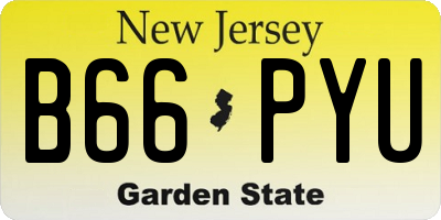 NJ license plate B66PYU