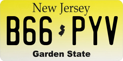 NJ license plate B66PYV