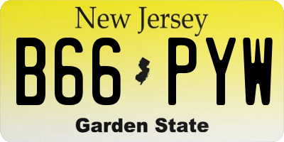 NJ license plate B66PYW