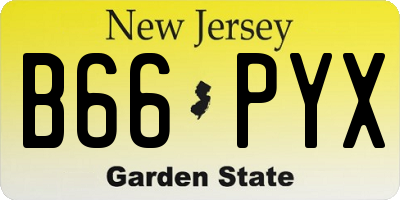 NJ license plate B66PYX