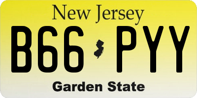 NJ license plate B66PYY