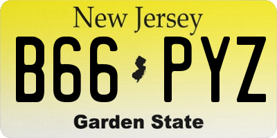 NJ license plate B66PYZ