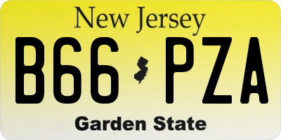 NJ license plate B66PZA