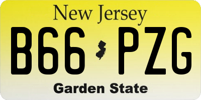NJ license plate B66PZG