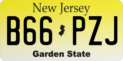 NJ license plate B66PZJ
