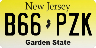 NJ license plate B66PZK
