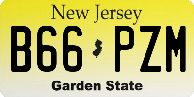NJ license plate B66PZM