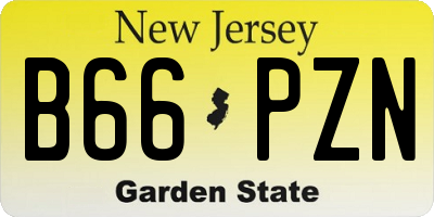 NJ license plate B66PZN
