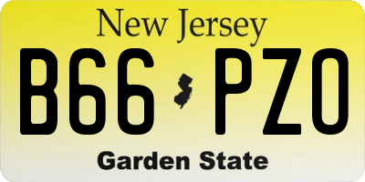 NJ license plate B66PZO