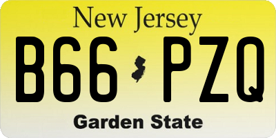 NJ license plate B66PZQ