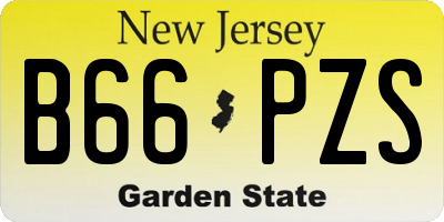 NJ license plate B66PZS