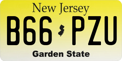 NJ license plate B66PZU