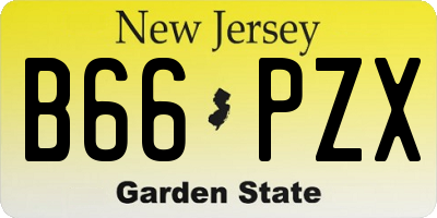 NJ license plate B66PZX