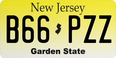 NJ license plate B66PZZ