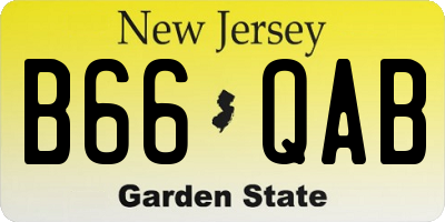 NJ license plate B66QAB