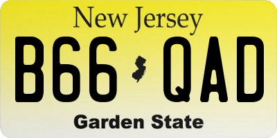 NJ license plate B66QAD