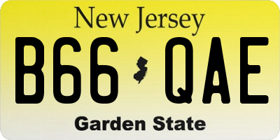 NJ license plate B66QAE