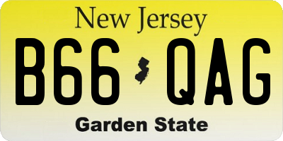 NJ license plate B66QAG