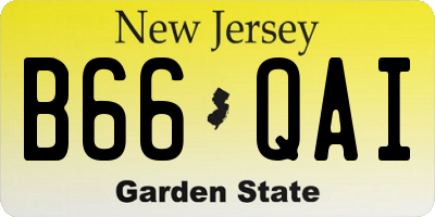 NJ license plate B66QAI