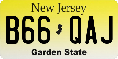 NJ license plate B66QAJ
