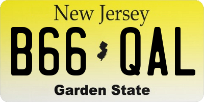 NJ license plate B66QAL