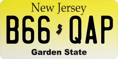 NJ license plate B66QAP