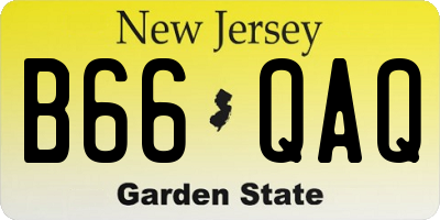 NJ license plate B66QAQ
