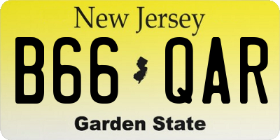 NJ license plate B66QAR