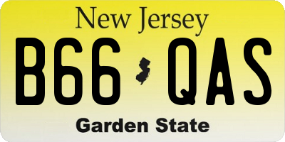 NJ license plate B66QAS