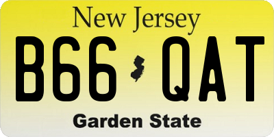 NJ license plate B66QAT