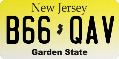 NJ license plate B66QAV