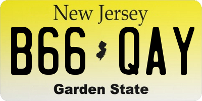NJ license plate B66QAY