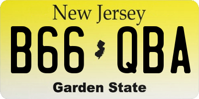 NJ license plate B66QBA