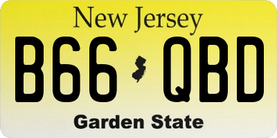 NJ license plate B66QBD