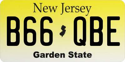 NJ license plate B66QBE