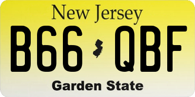 NJ license plate B66QBF