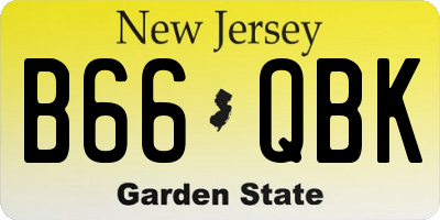 NJ license plate B66QBK