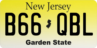 NJ license plate B66QBL