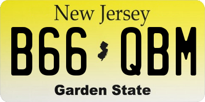 NJ license plate B66QBM